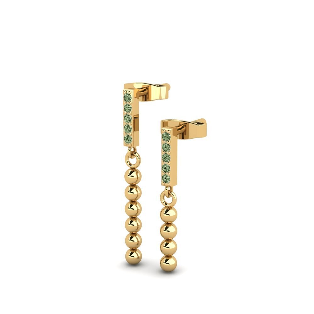 14ct Yellow Gold Green Diamond Women's Earring Jenkins