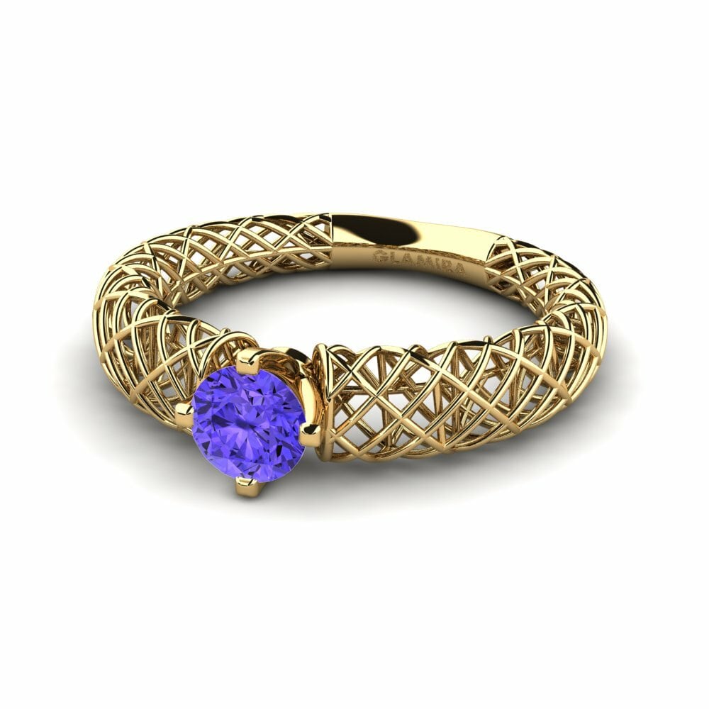 Bagues Or Jaune 18k Tanzanite Fusion