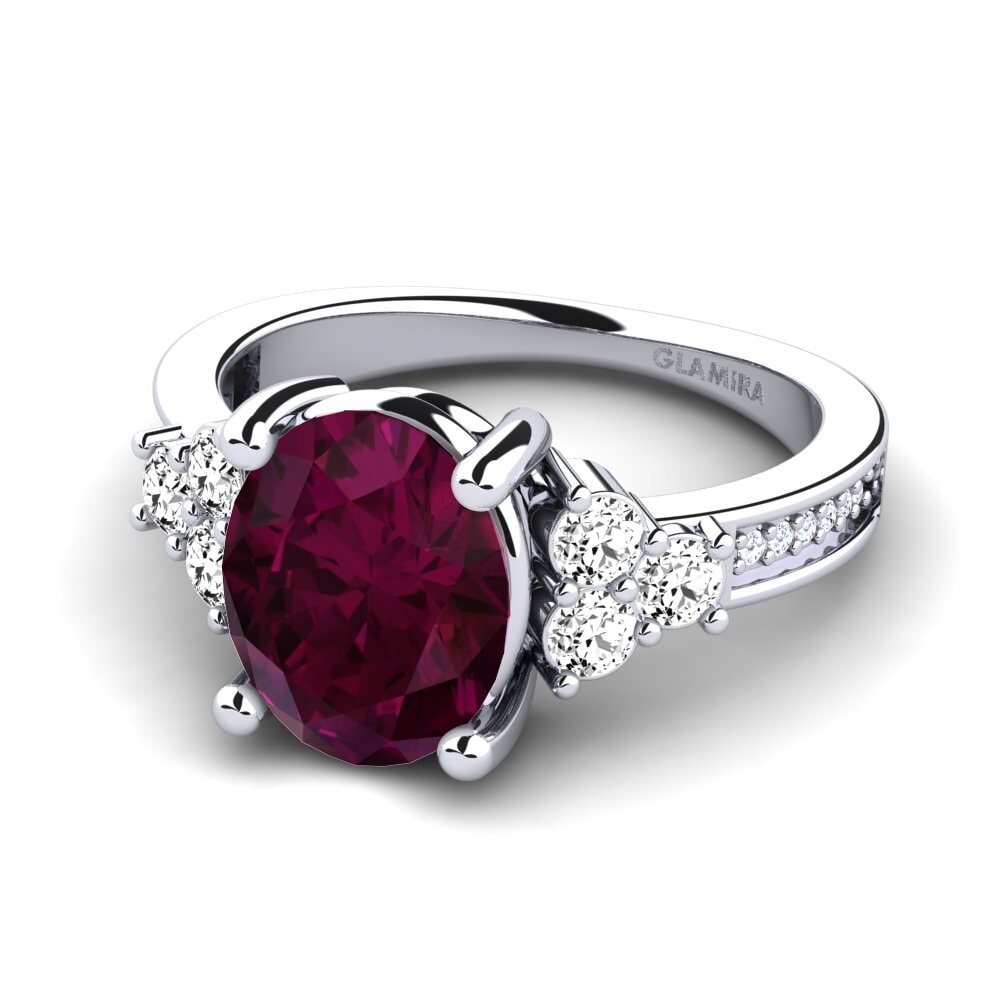Granate Rhodolite Anillo de compromiso Jennivie