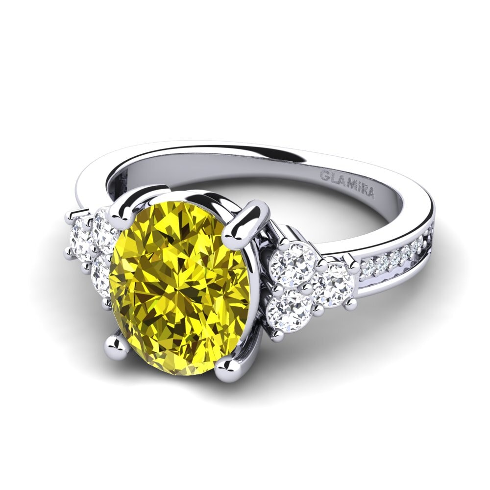 Diamante Amarillo Anillo de compromiso Jennivie
