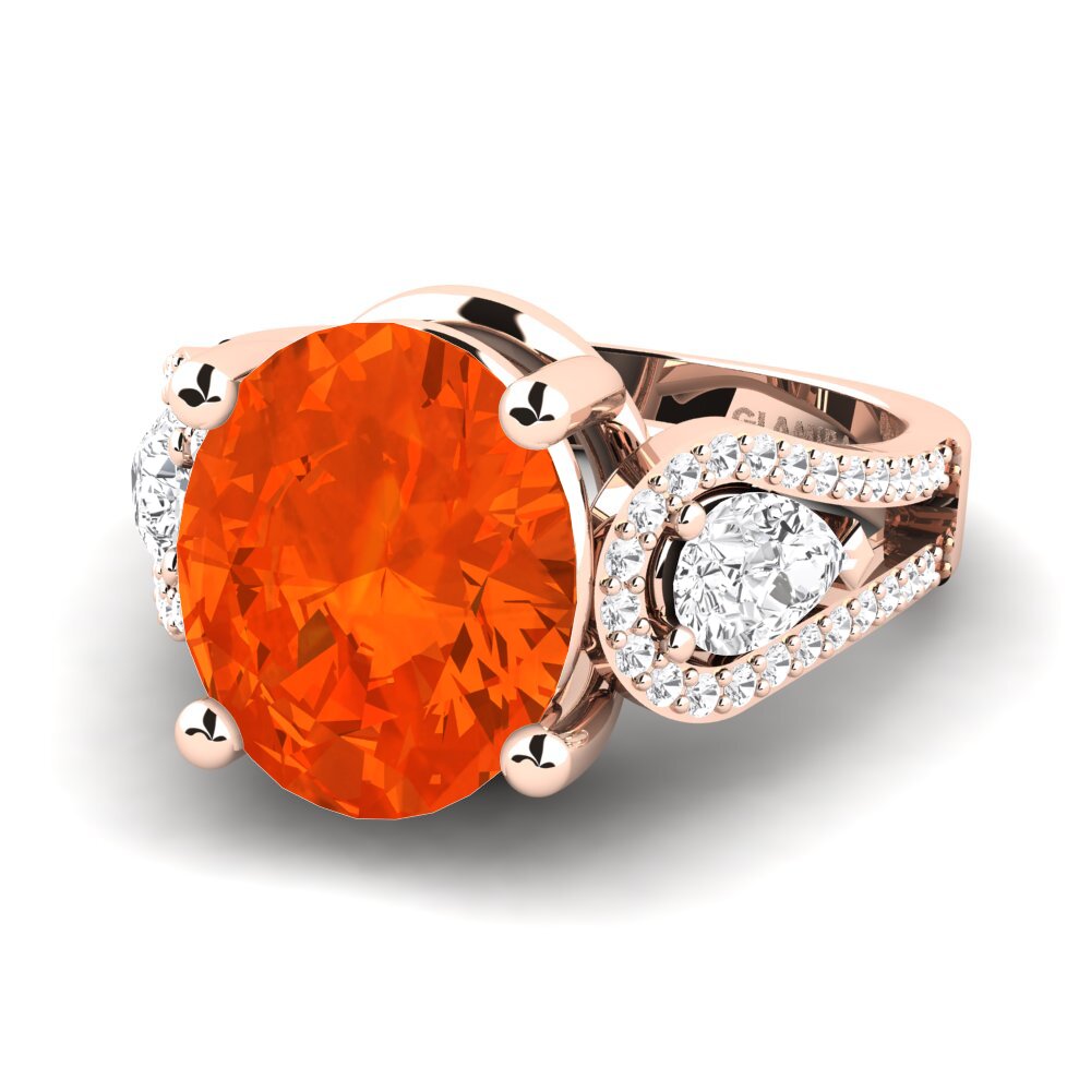 9k Rose Gold Fire-Opal Ring Jensina