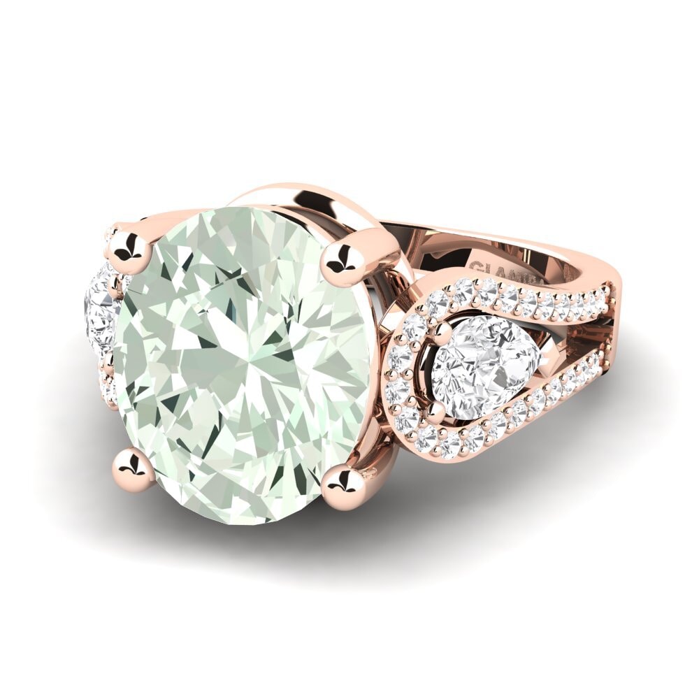 9k Rose Gold Green Amethyst Ring Jensina