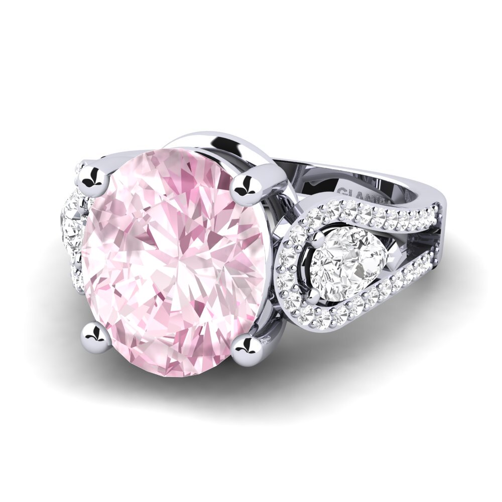 White Silver Kunzite Ring Jensina