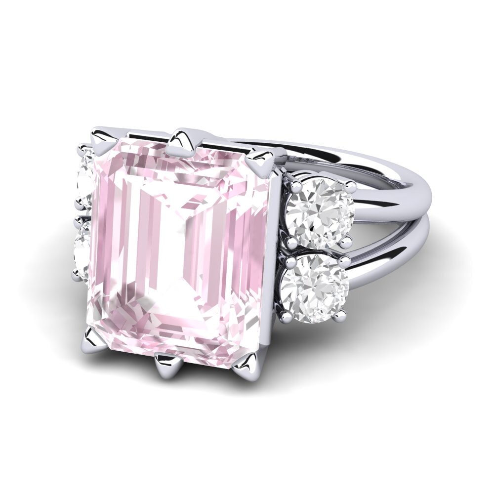 White Silver Kunzite Ring Jensine
