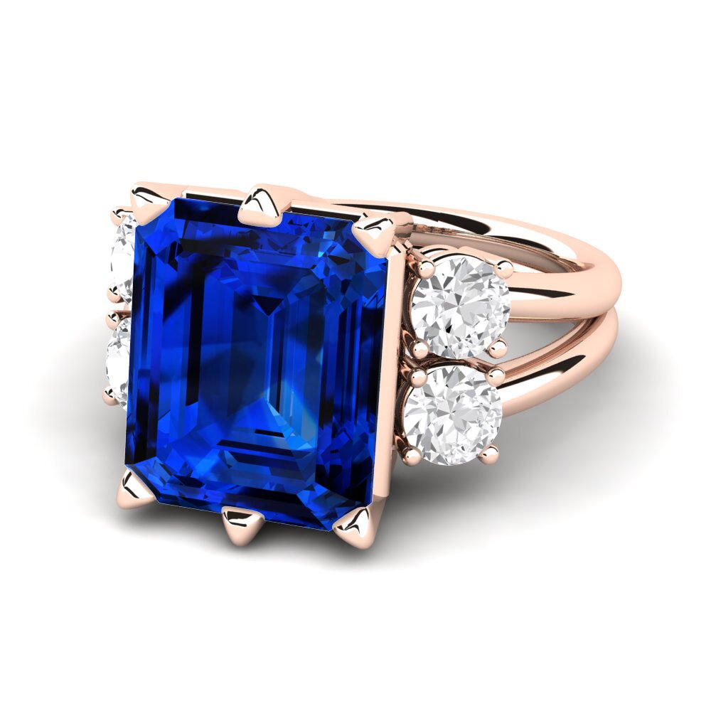 9k Rose Gold Sapphire (Lab Created) Ring Jensine