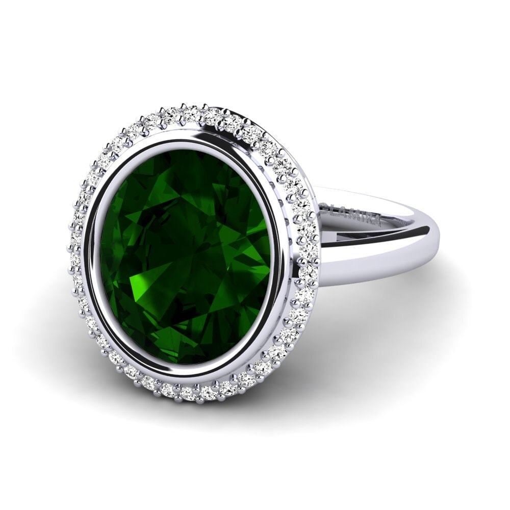 950 Platinum Green Tourmaline Ring Jermelia