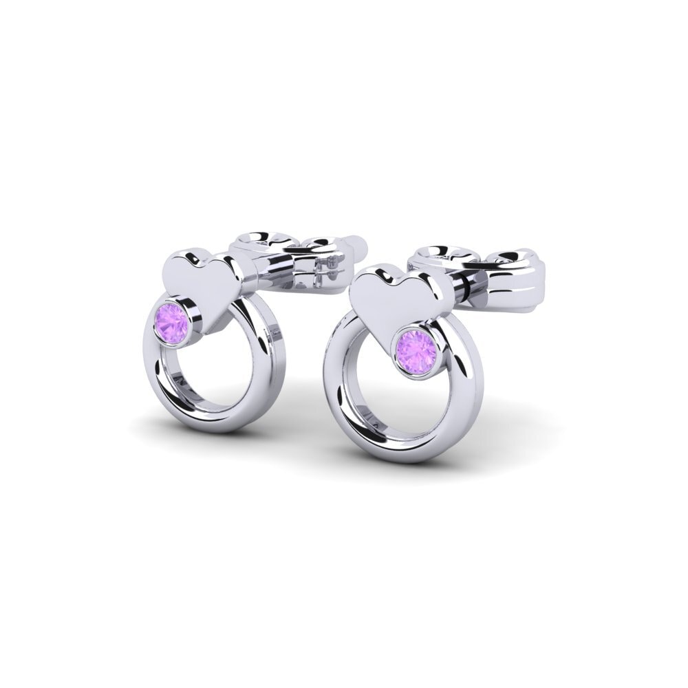 18k White Gold Amethyst Kid's Earring Jeromy