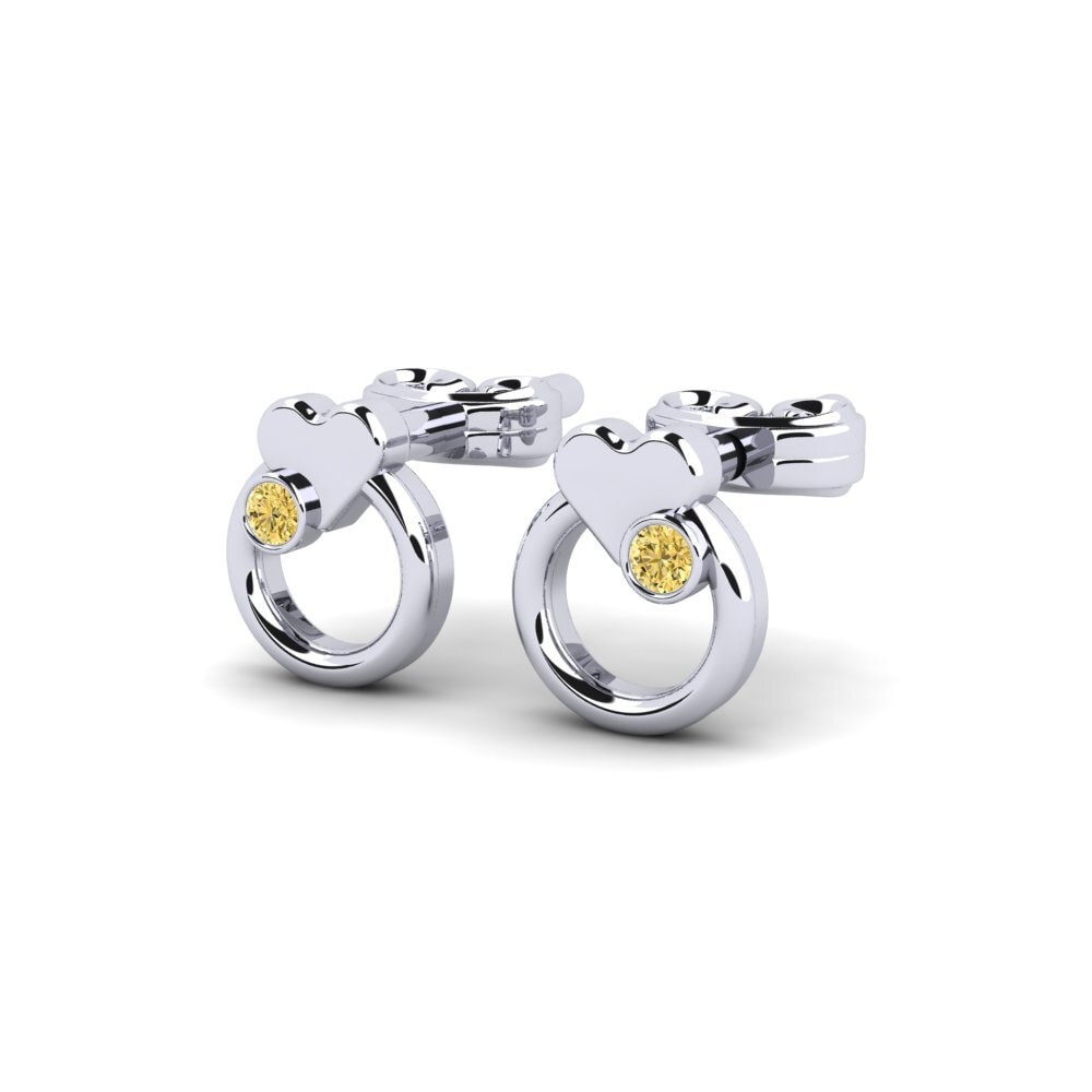 18k White Gold Yellow Diamond Kid's Earring Jeromy