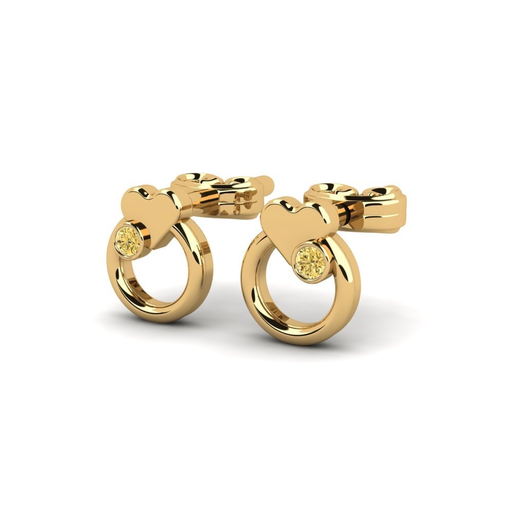 14ct Yellow Gold Yellow Diamond Kid's Earring Jeromy