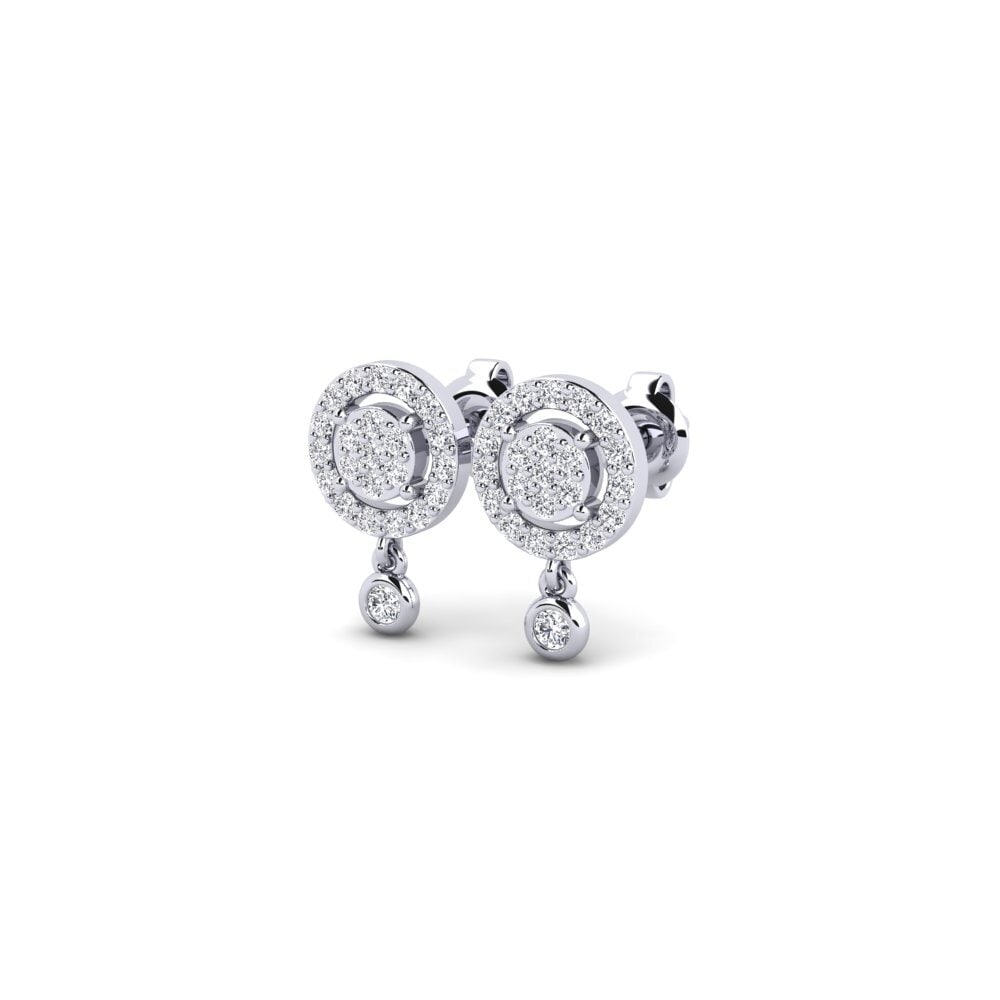 14k Oro Blanco Pendiente de mujer Jeruk
