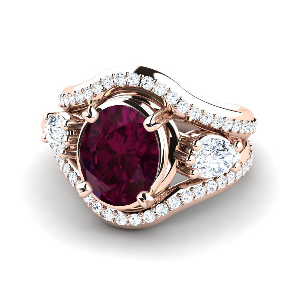 Granate Rhodolite Anillo de compromiso Jescolyn