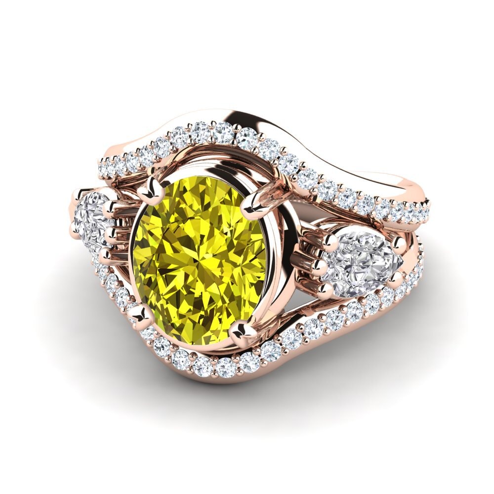 Diamante Amarillo Anillo de compromiso Jescolyn