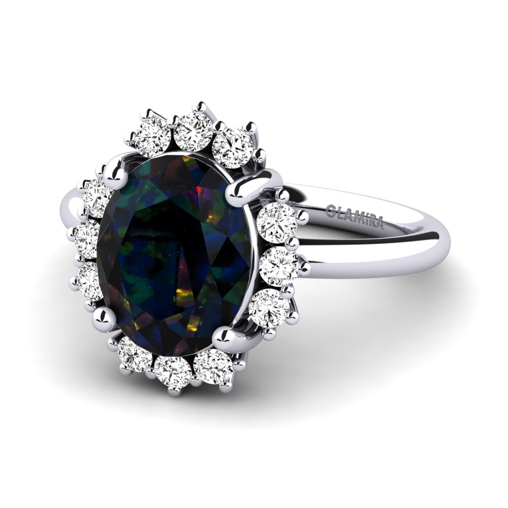 Black Opal Engagement Ring Jeslanie