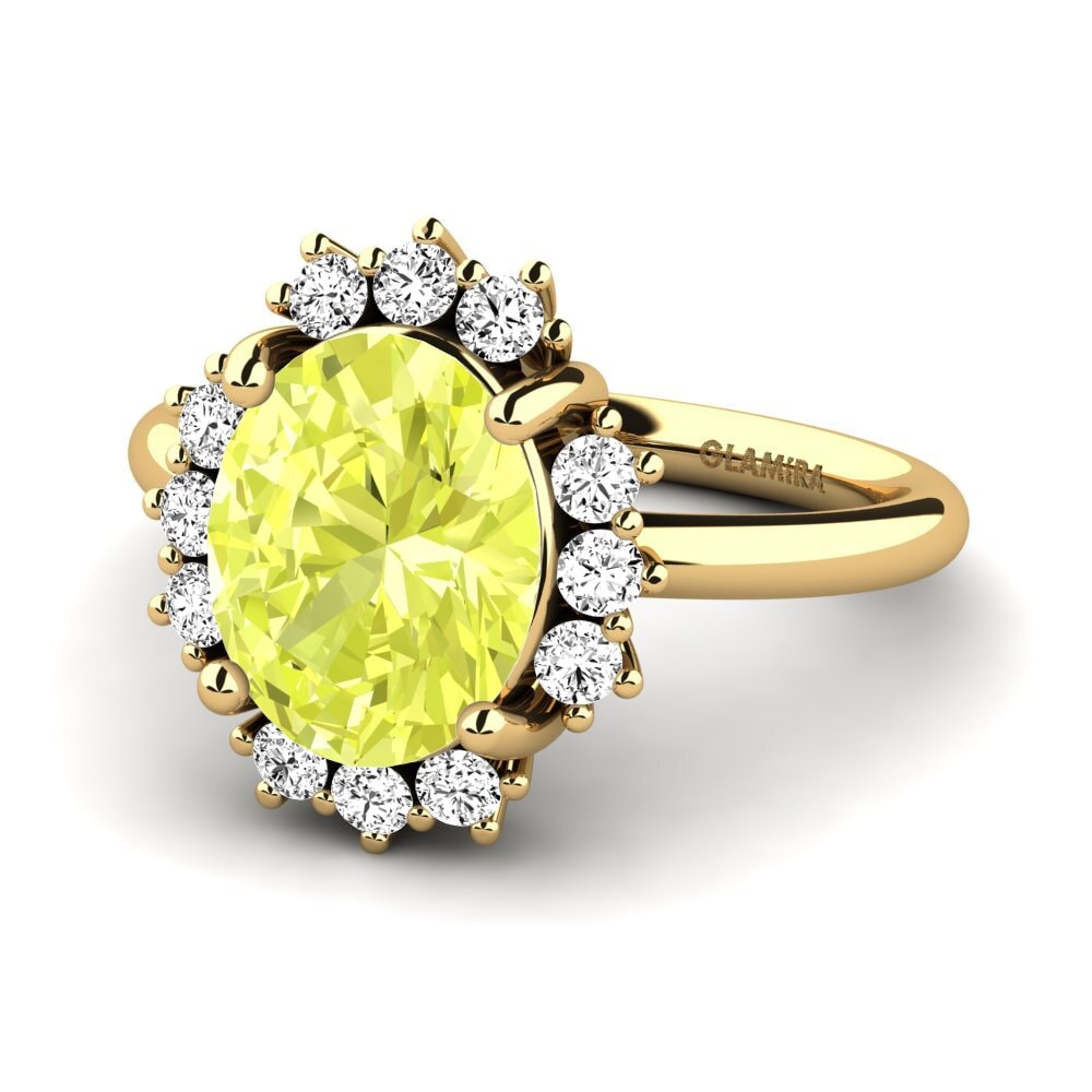 14k Oro Amarillo Cuarzo Limón Anillo de compromiso Jeslanie