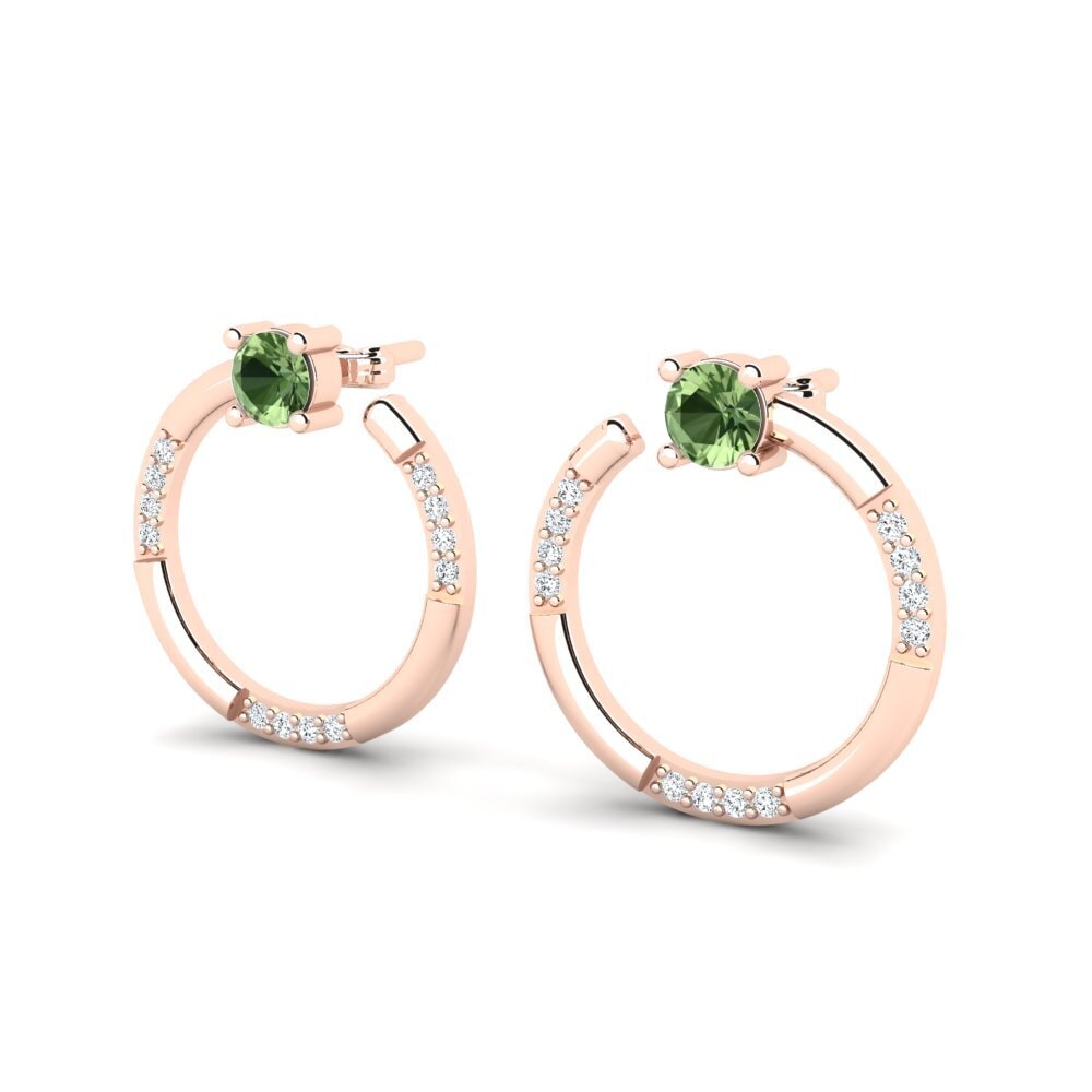 Oro Rosso 585 Zaffiro Verde Orecchino da donna Jeslyn