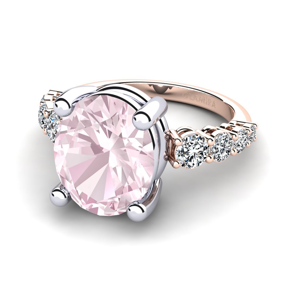 14ct Rose & White Gold Kunzite Ring Jeylianis