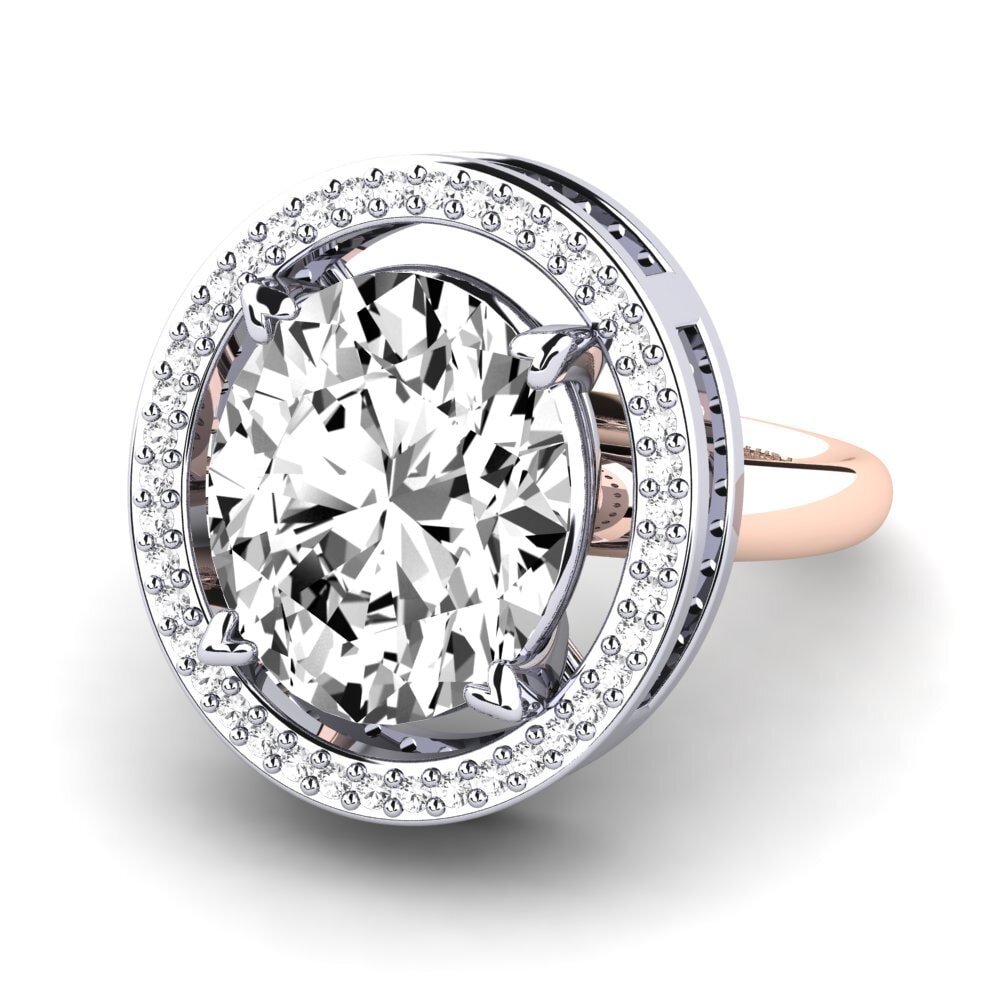 18k Oro Blanco & Rosa Anillo Jhamilet