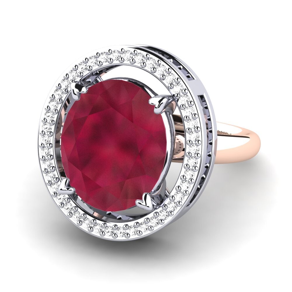 14k White & Rose Gold Ruby Ring Jhamilet