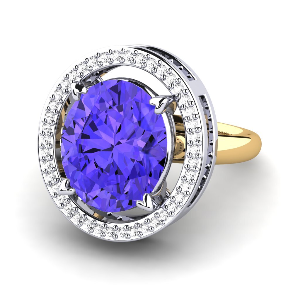 14k Oro Blanco / Amarillo Anillo Jhamilet