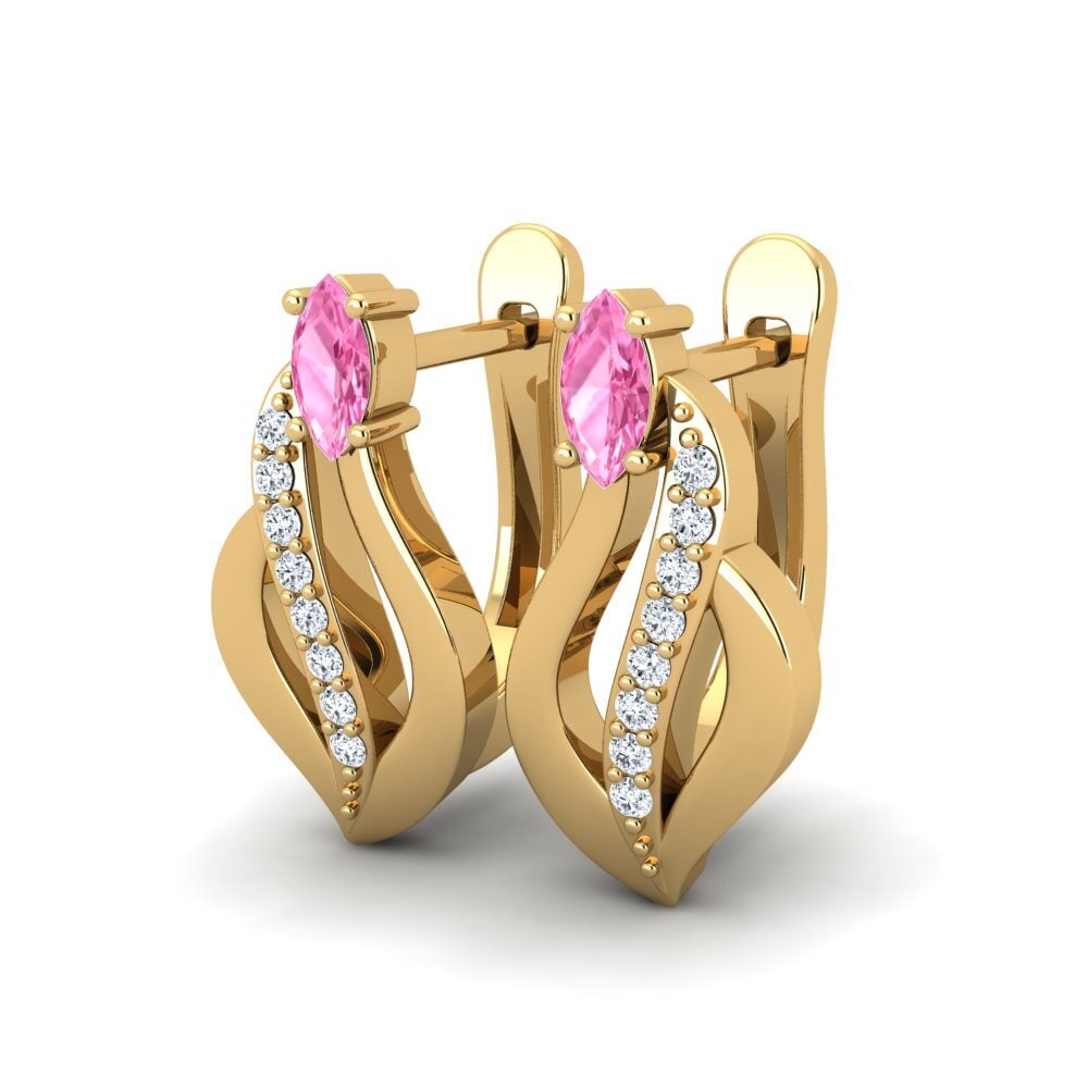 Marquise Pink Sapphire Women's Earring Jhoanny