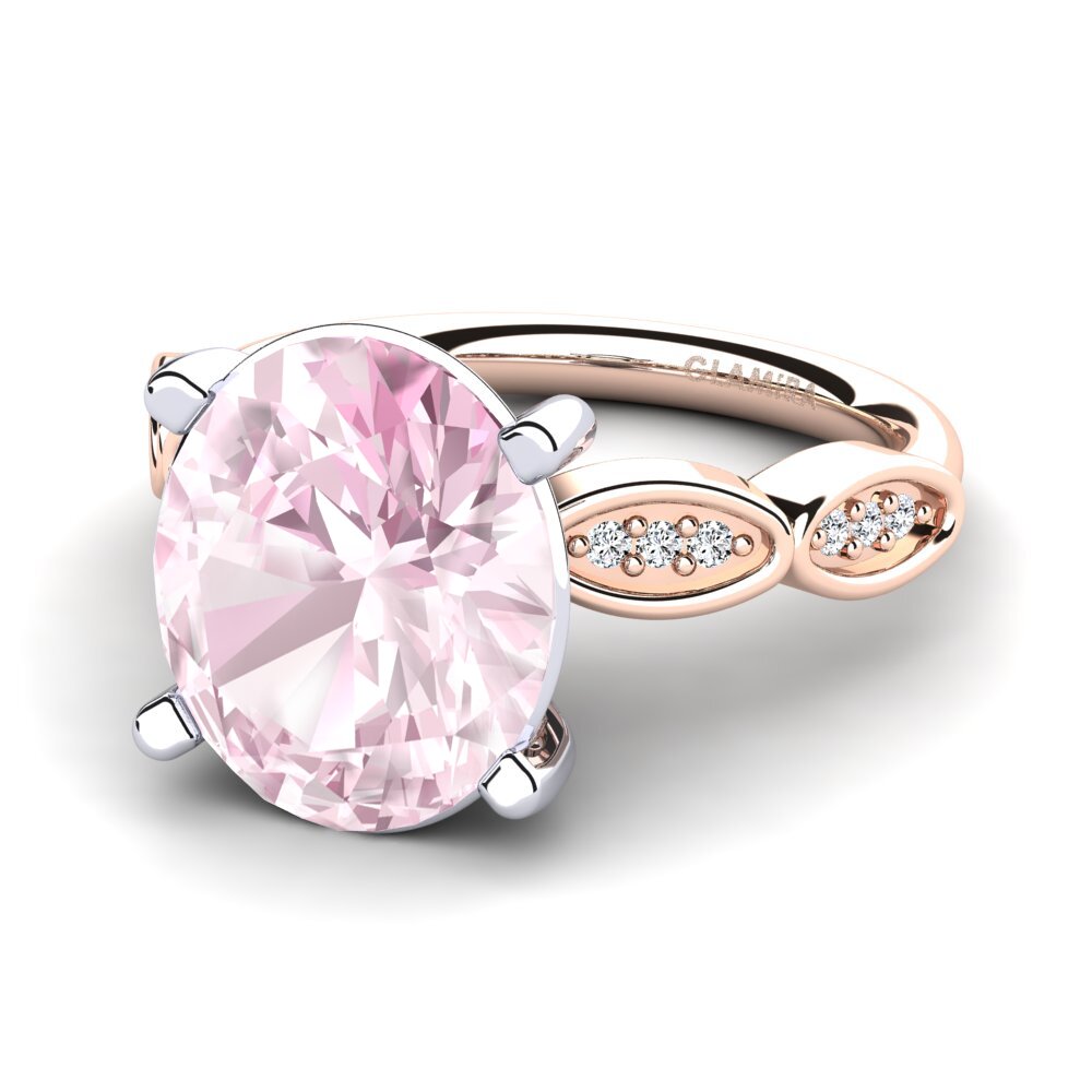14ct Rose & White Gold Kunzite Ring Jidenna