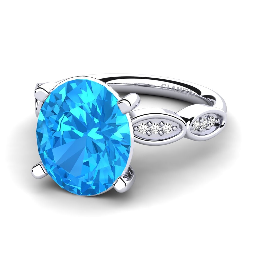 Ovalado Topacio azul Anillo Jidenna
