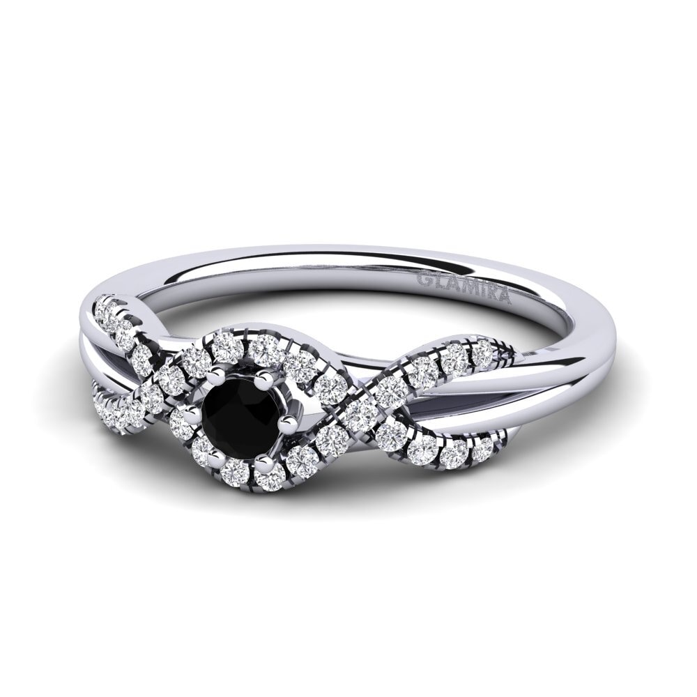 Black Diamond Engagement Ring Jilessa 0.1 crt