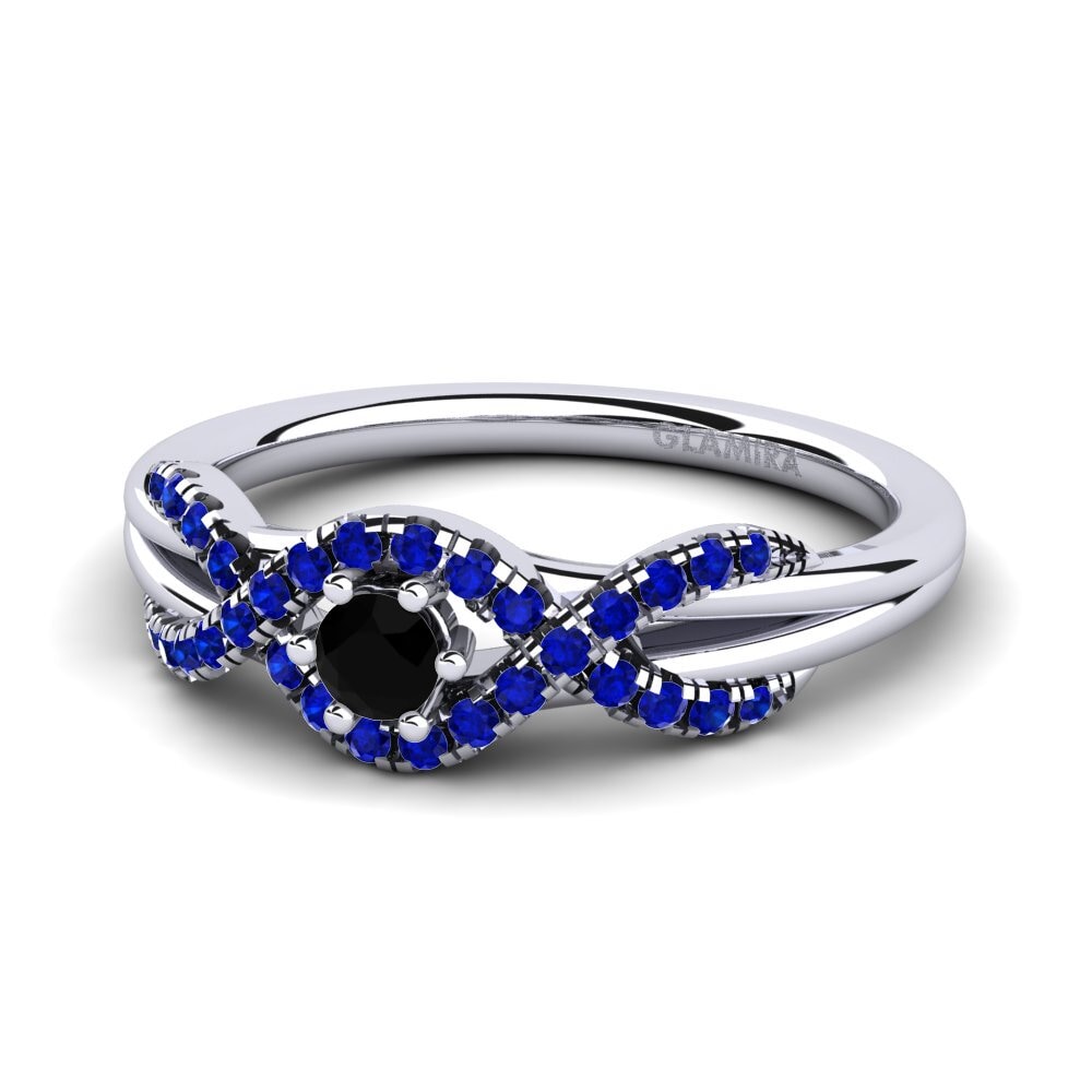 Diamante Negro Anillo de compromiso Jilessa 0.1 crt