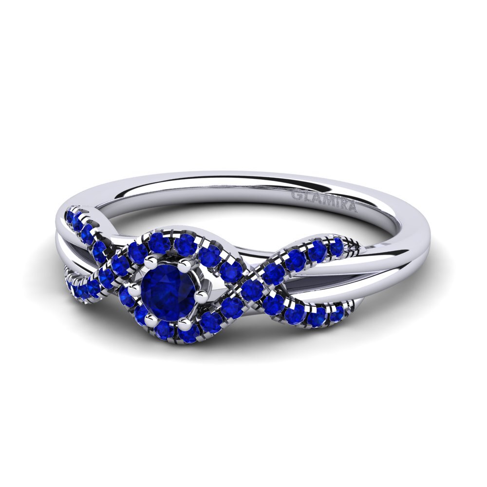 9ct White Gold Sapphire Engagement Ring Jilessa 0.1 crt