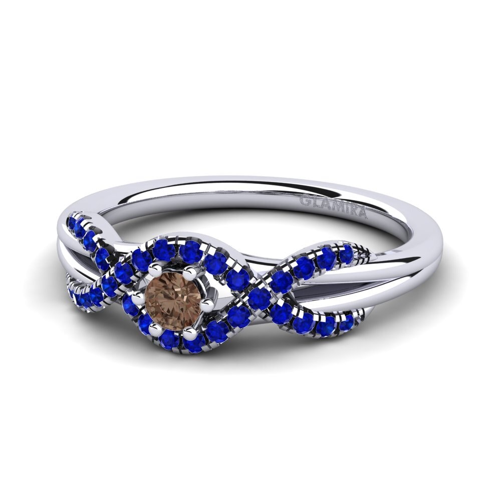 Smoky Quartz Engagement Ring Jilessa 0.1 crt