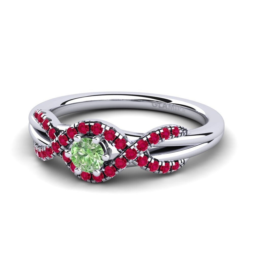 Diamante Verde Anillo de compromiso Jilessa 0.16 crt
