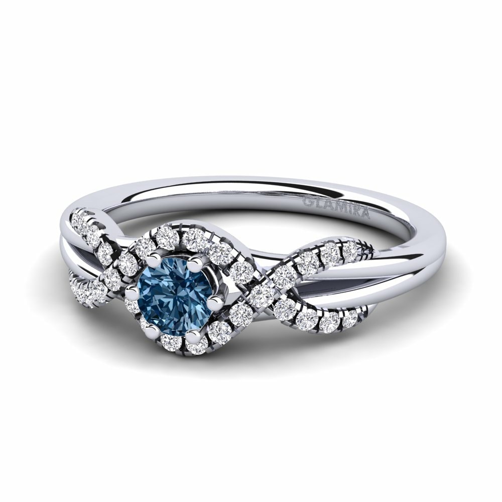 Blue line engagement rings deals