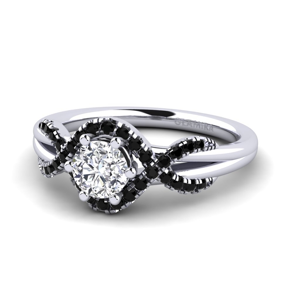 18k Oro Blanco Diamante Anillo de compromiso Jilessa 0.5 crt