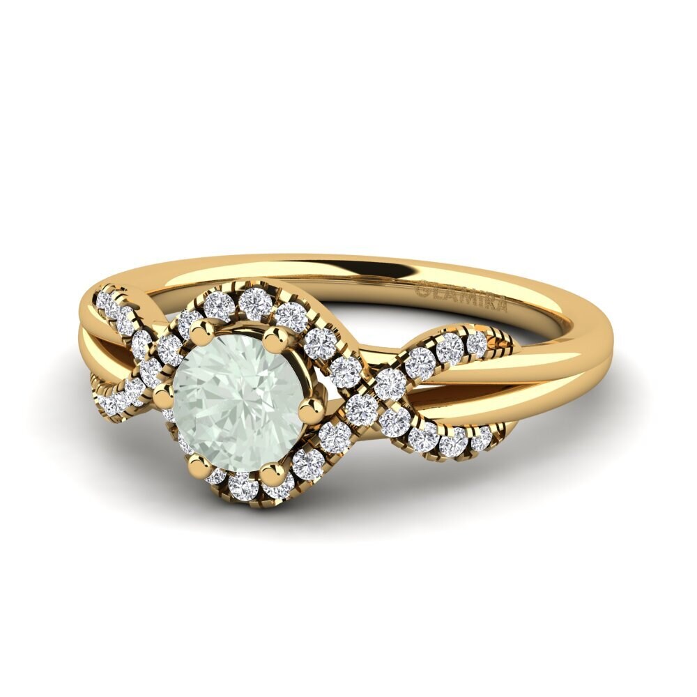 Green Amethyst Engagement Ring Jilessa 0.5 crt