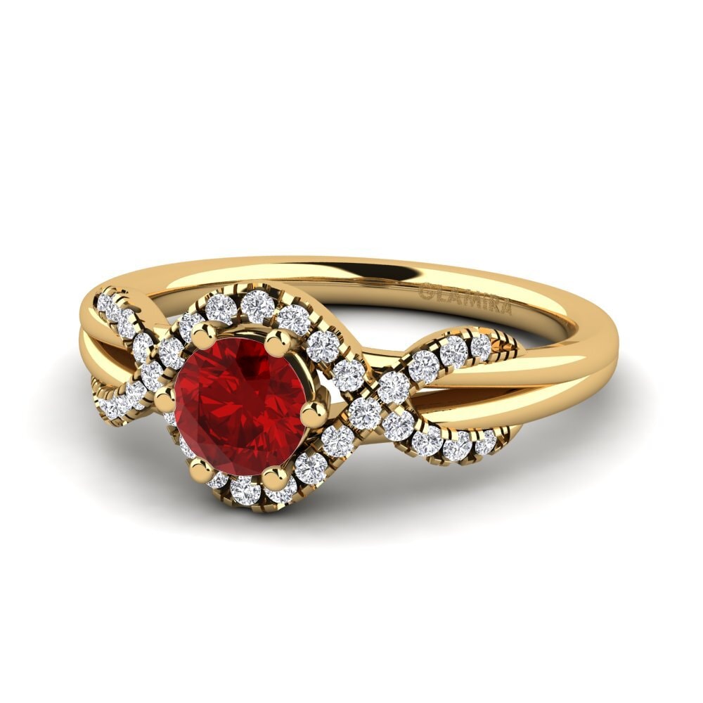 Ruby (Lab Created) Engagement Ring Jilessa 0.5 crt