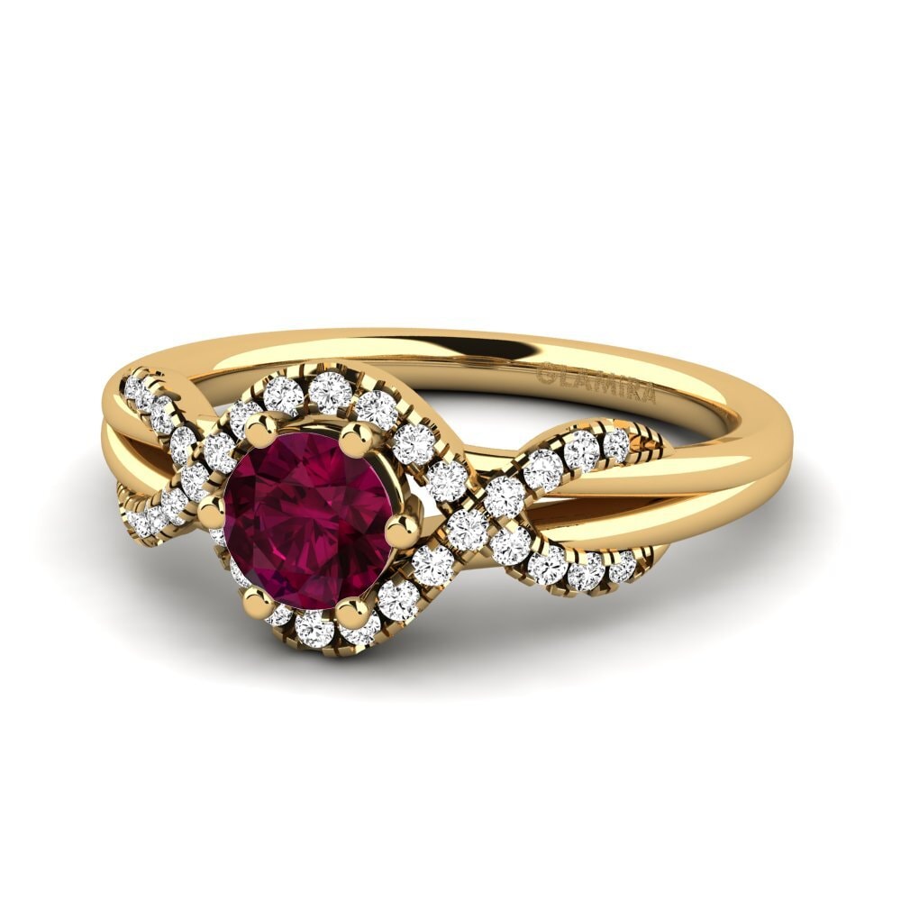 Đá Rhodolite Nhẫn đính hôn Jilessa 0.5 crt