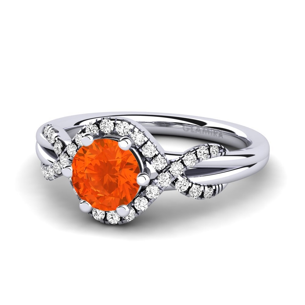 火歐泊 訂婚戒指 Jilessa 0.8 crt