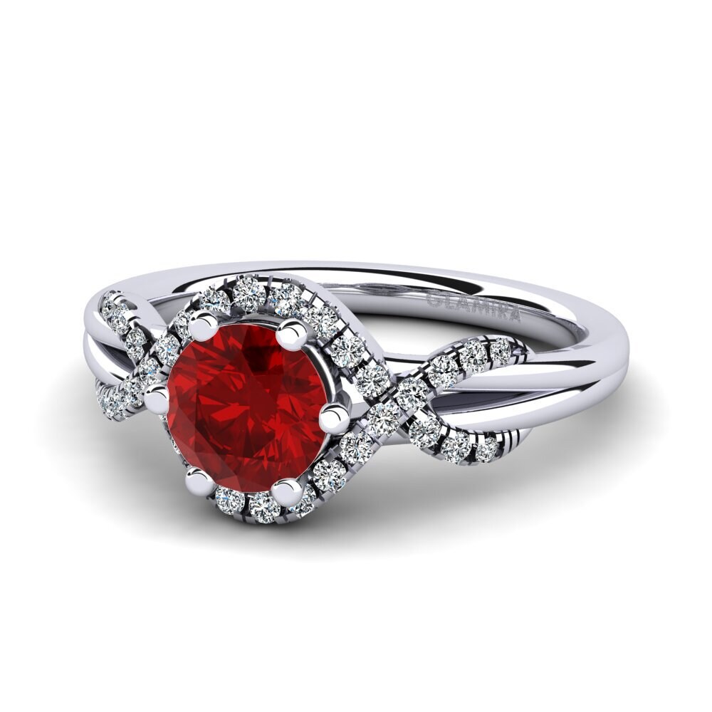 Ruby (Lab Created) Engagement Ring Jilessa 0.8 crt