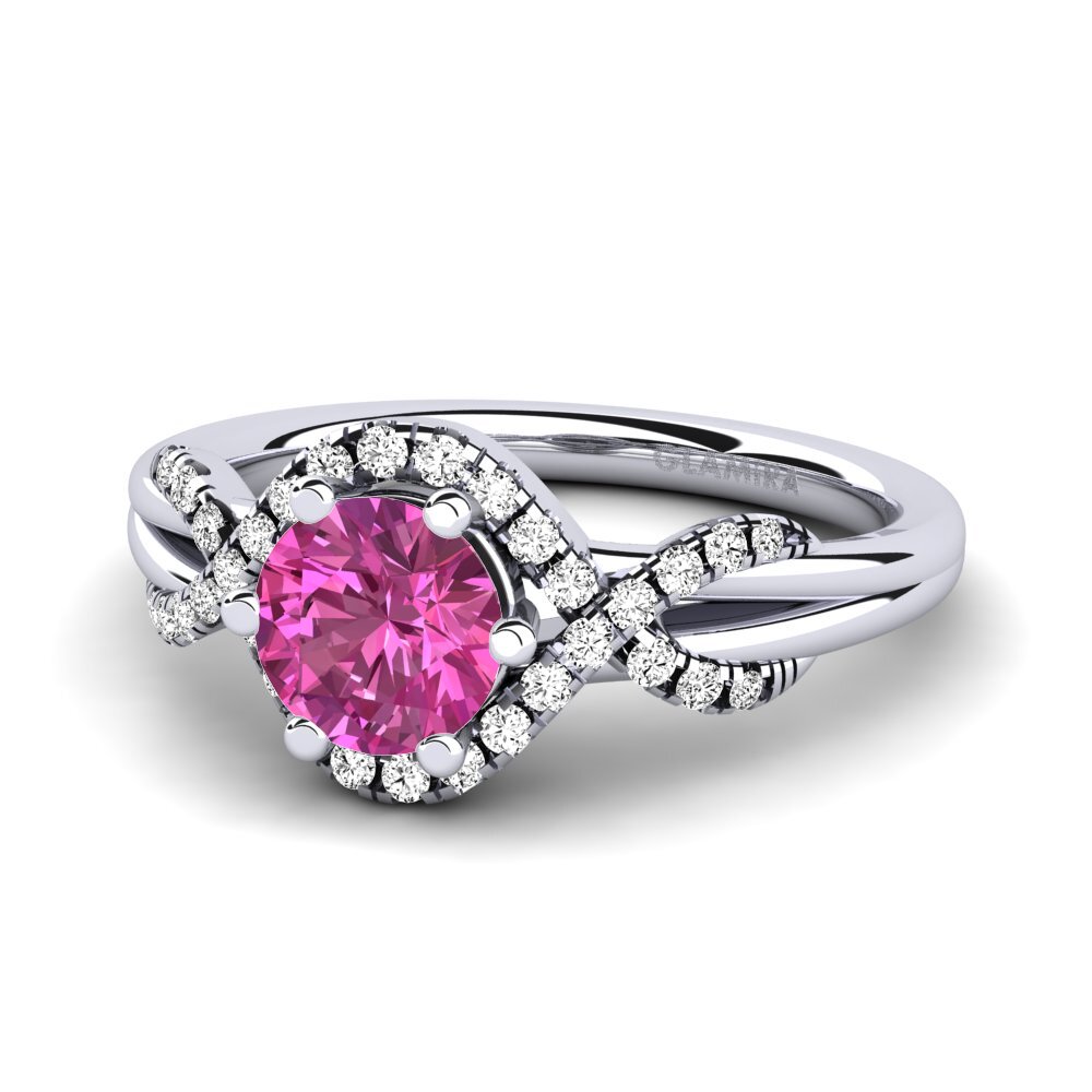 Topacio Rosa Anillo de compromiso Jilessa 0.8 crt