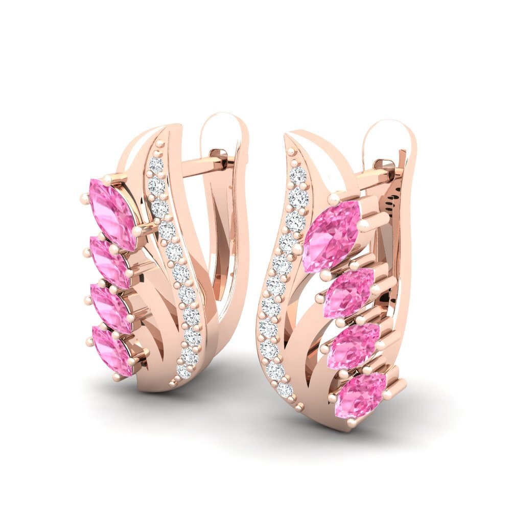 Marquise Pink Sapphire Women's Earring Jillian