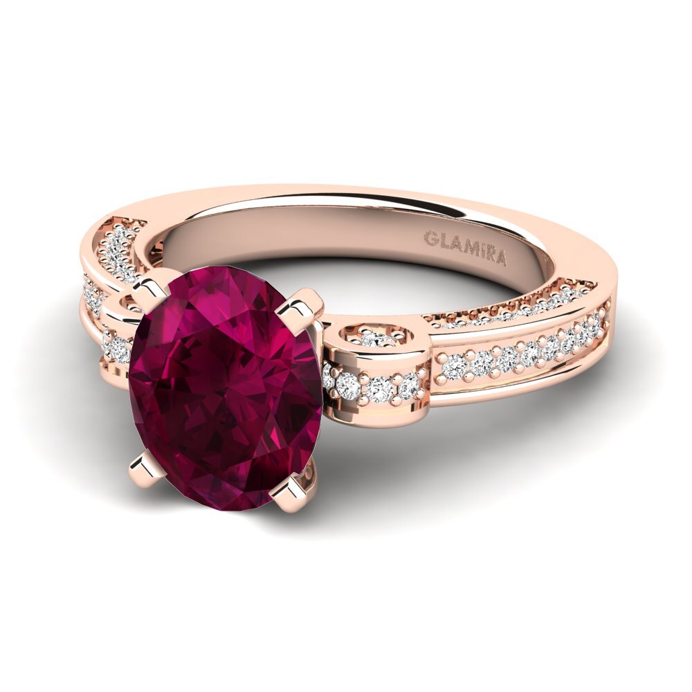 Granate Rhodolite Anillo de compromiso Jimalee