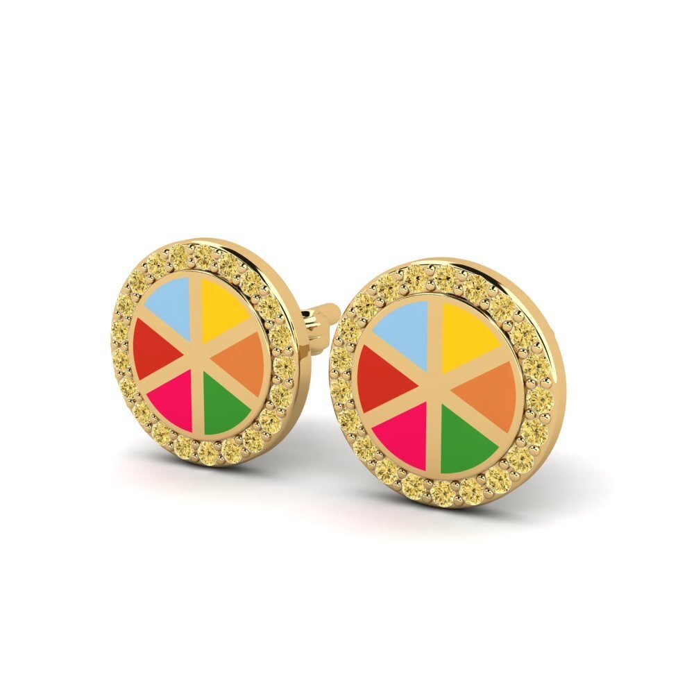 14ct Yellow Gold Yellow Diamond Kid's Earring Jobard