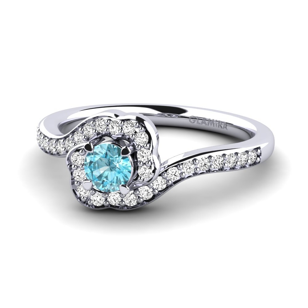 Blue Zircon Engagement Ring Jocelyn
