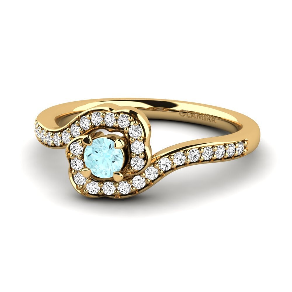 Aquamarine Engagement Ring Jocelyn 0.16 crt