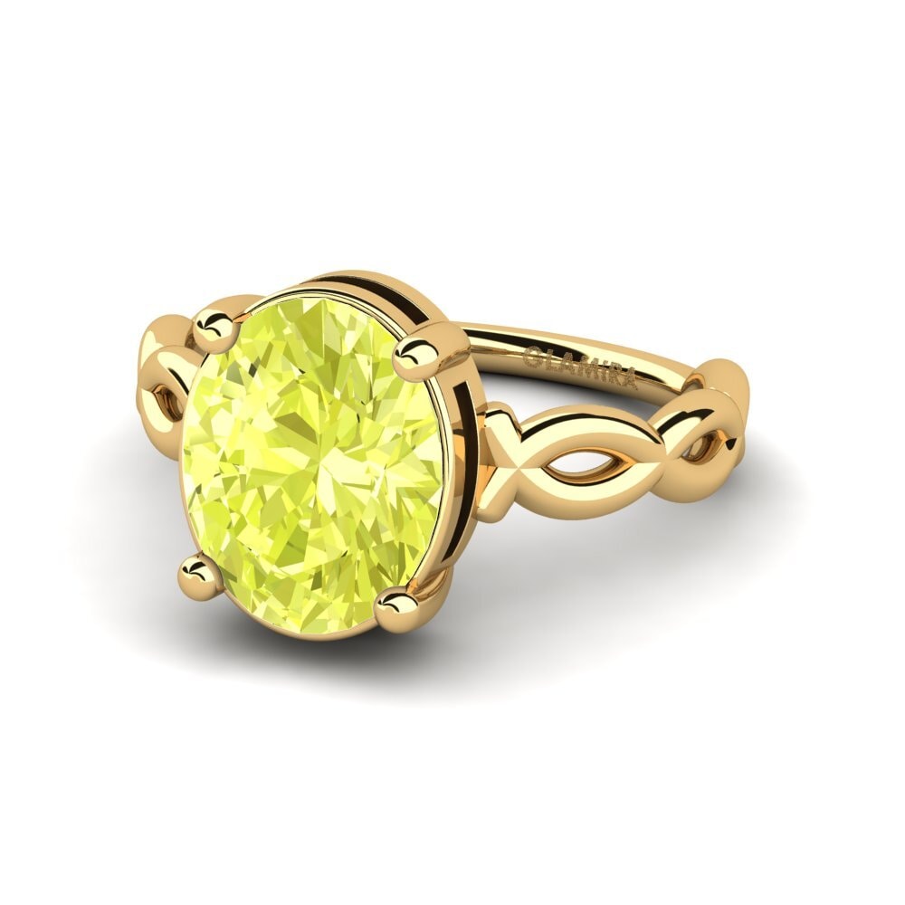 14k Oro Amarillo Cuarzo Limón Anillo de compromiso Johnika