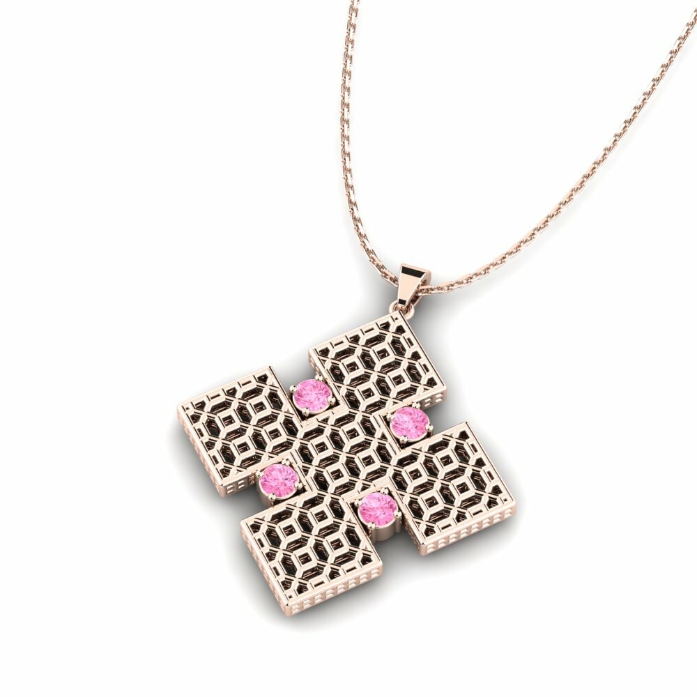 Roze Saffier Dames Hanger Jolan