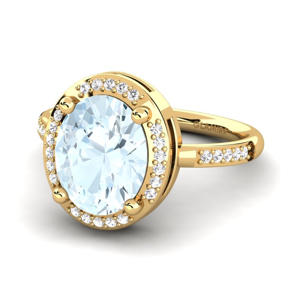 14k Oro Amarillo Anillo de compromiso Jolecia