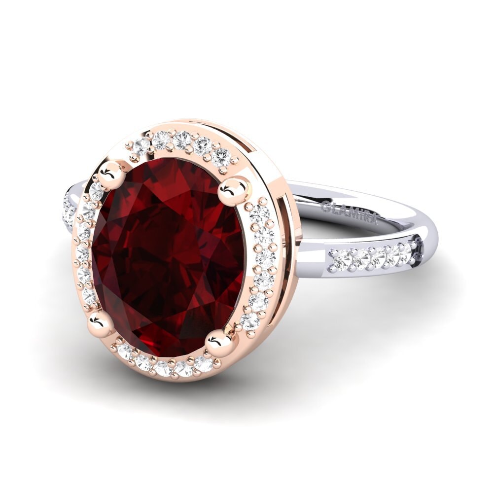 14k White & Rose Gold Garnet Engagement Ring Jolecia