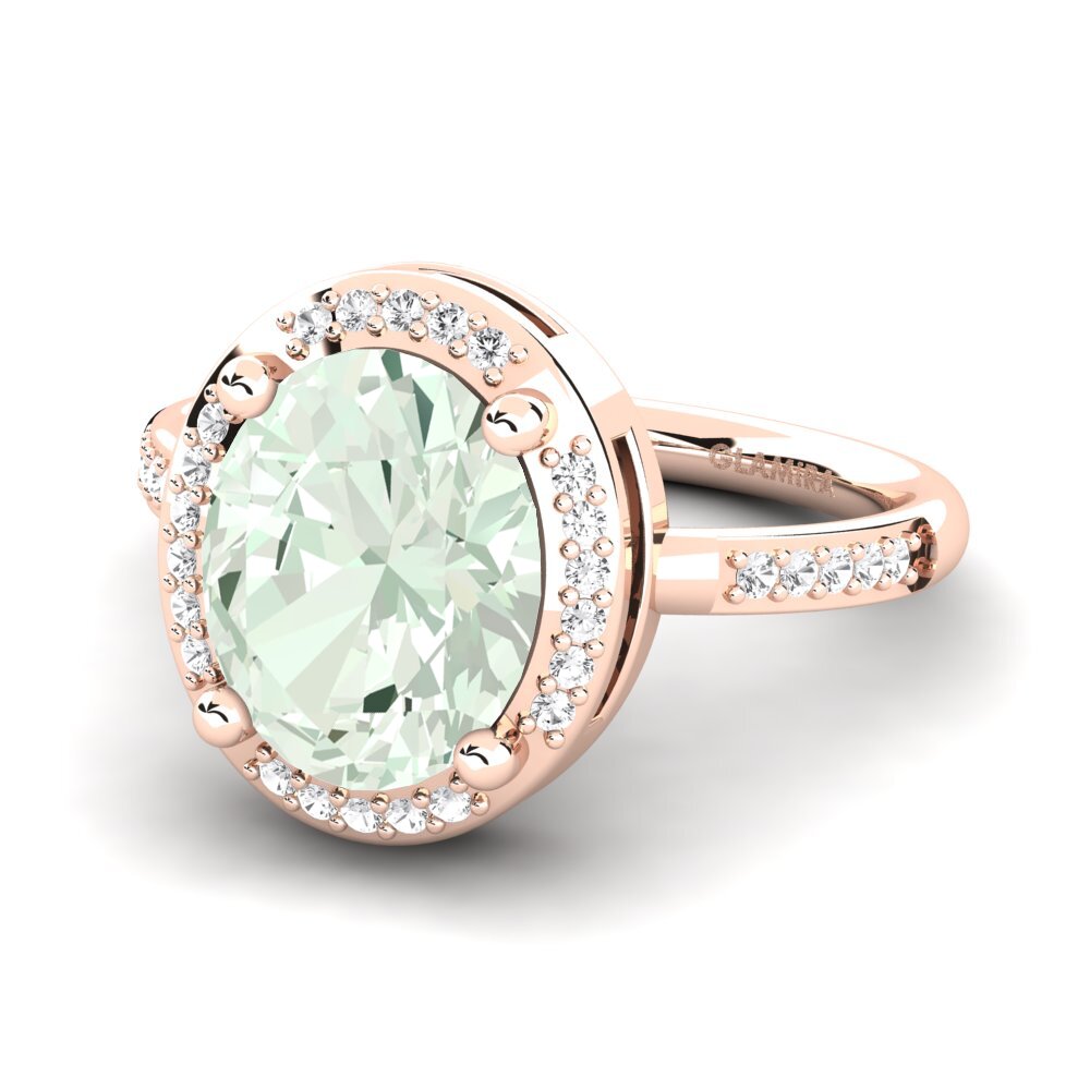 9k Rose Gold Green Amethyst Engagement Ring Jolecia