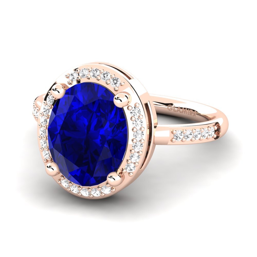 9k Rose Gold Sapphire (Lab Created) Engagement Ring Jolecia